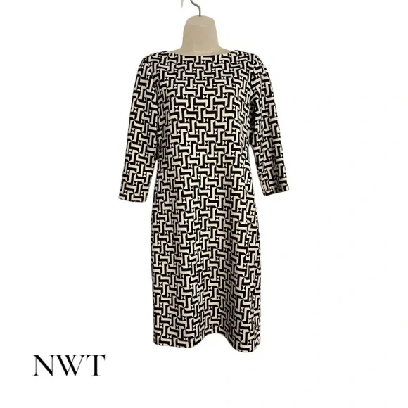 NWT Tiana B. Black and White Patterned Dress SIZE: 8 #CL - Picture 1 of 9
